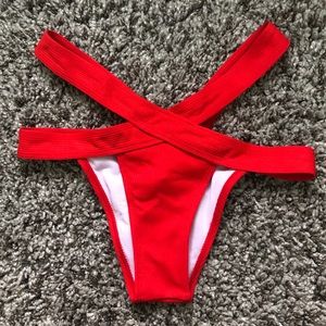 red bikini bottoms